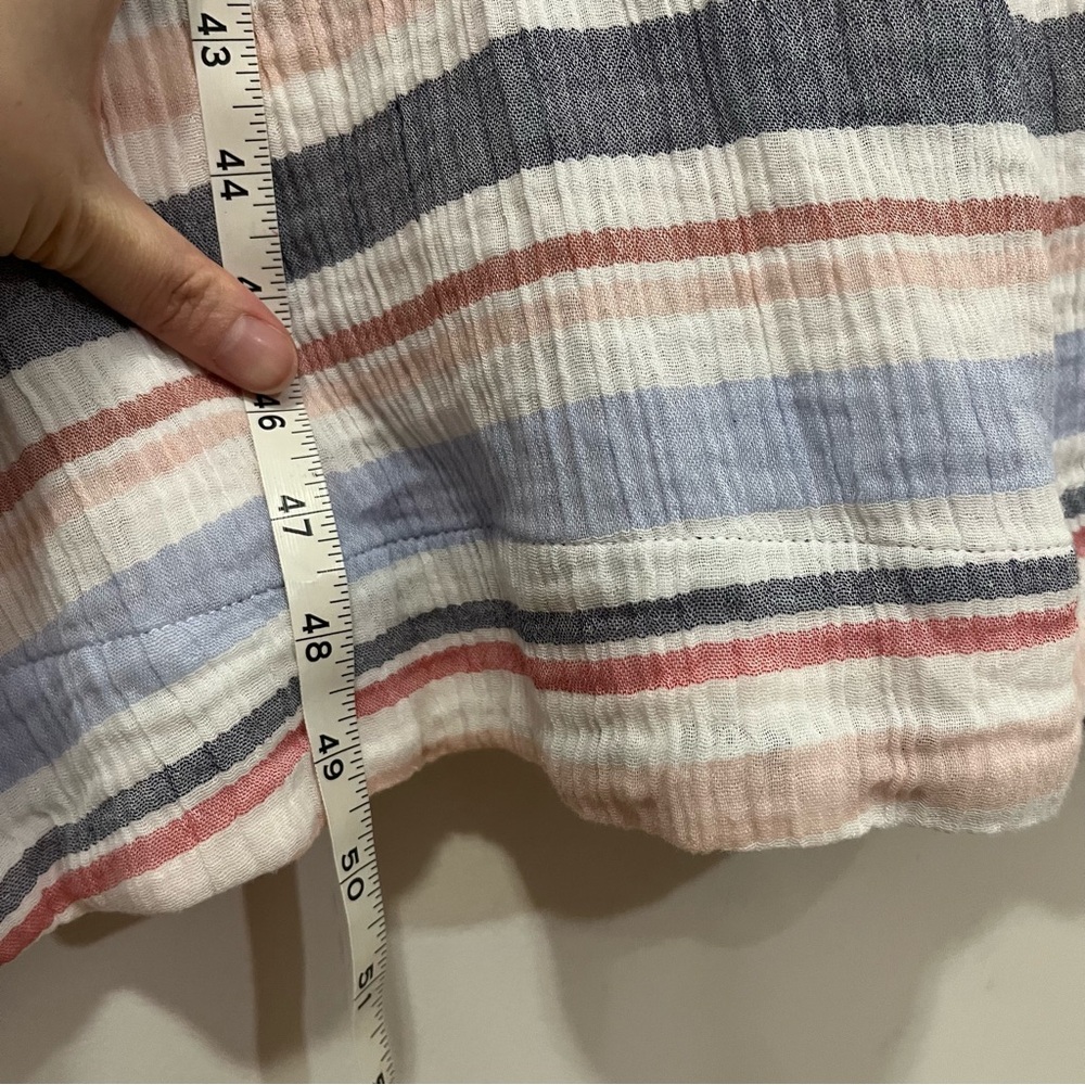 Marine Layer Striped Maxi Dress in White and Light Blue with Pastel Accents - Picture 16 of 16